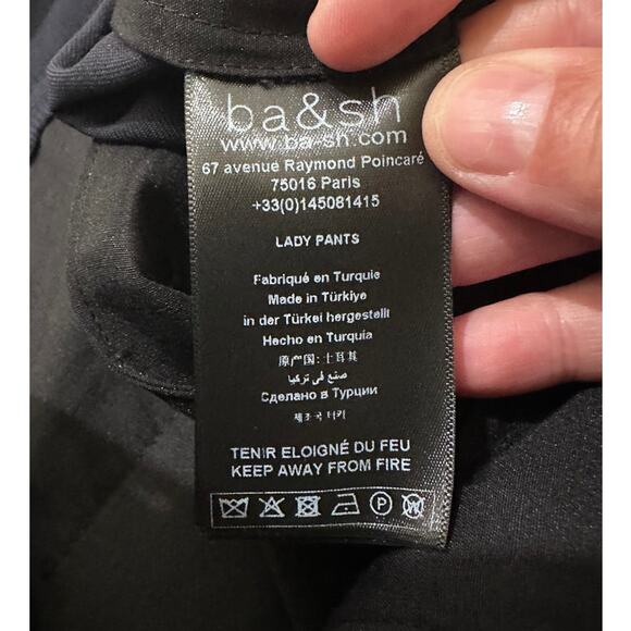 ba&sh Women's Flat Front Wool Straight Leg Trousers Navy Office Career, 8 (3) - Picture 4 of 9